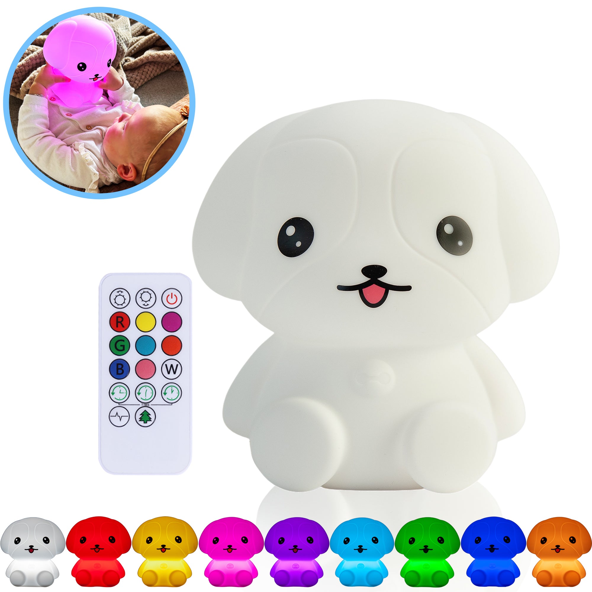 Puppy Nachtlamp met Afstandsbediening & TAP-ON functie
