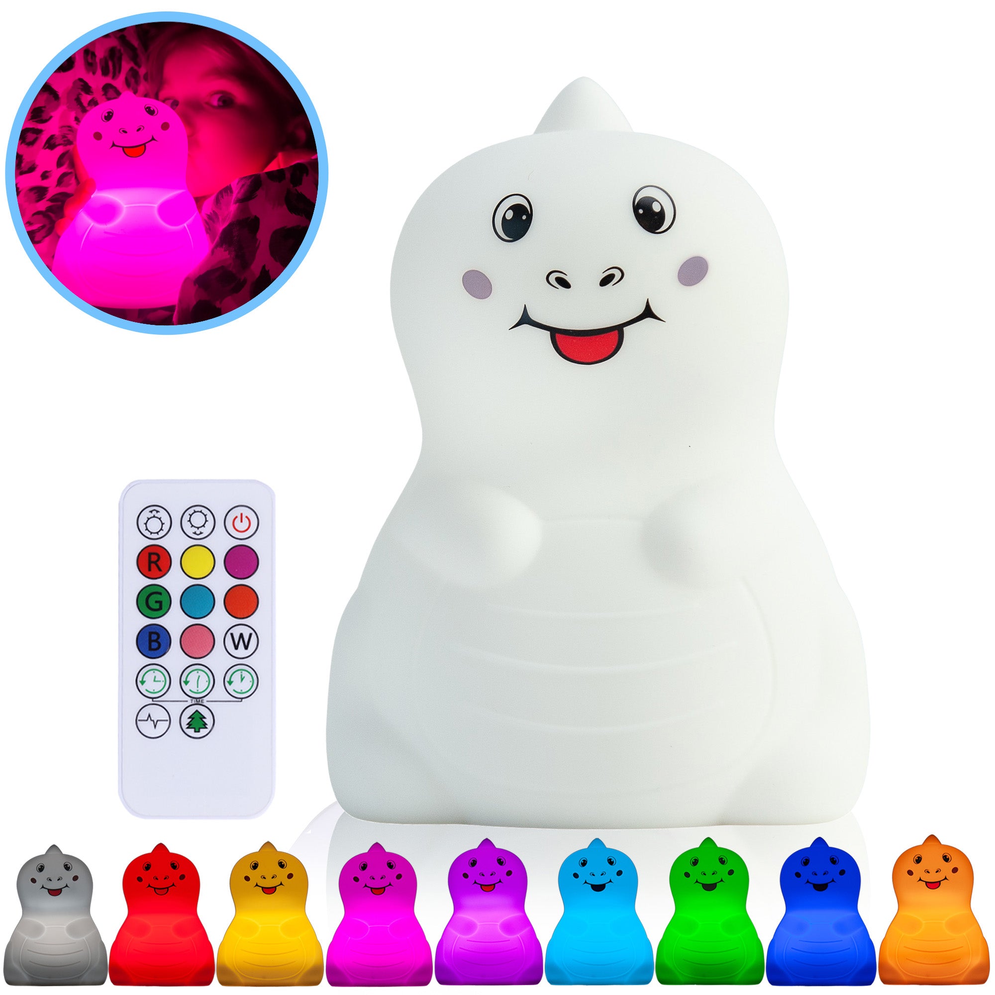 Dino Nachtlamp met Afstandsbediening & TAP-ON functie