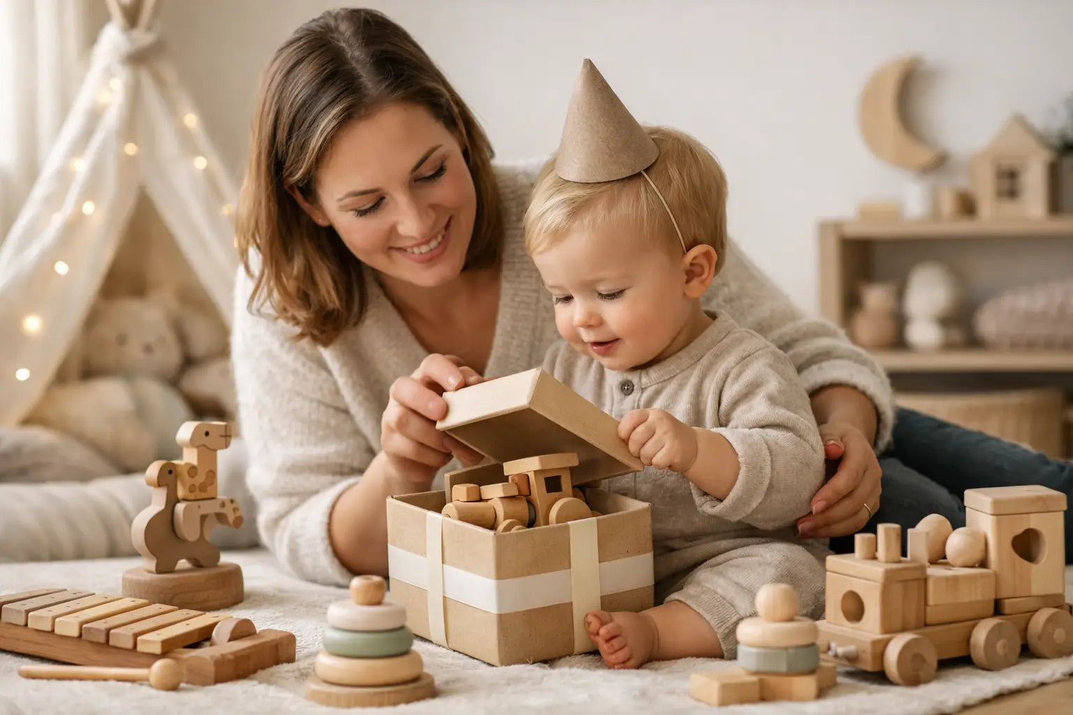 Beste houten cadeaus voor een eerste verjaardag