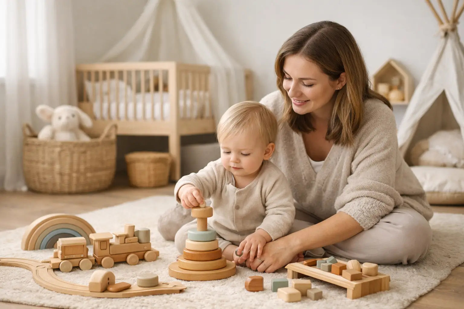12 ideeën voor houten babyspeelgoed voor thuis