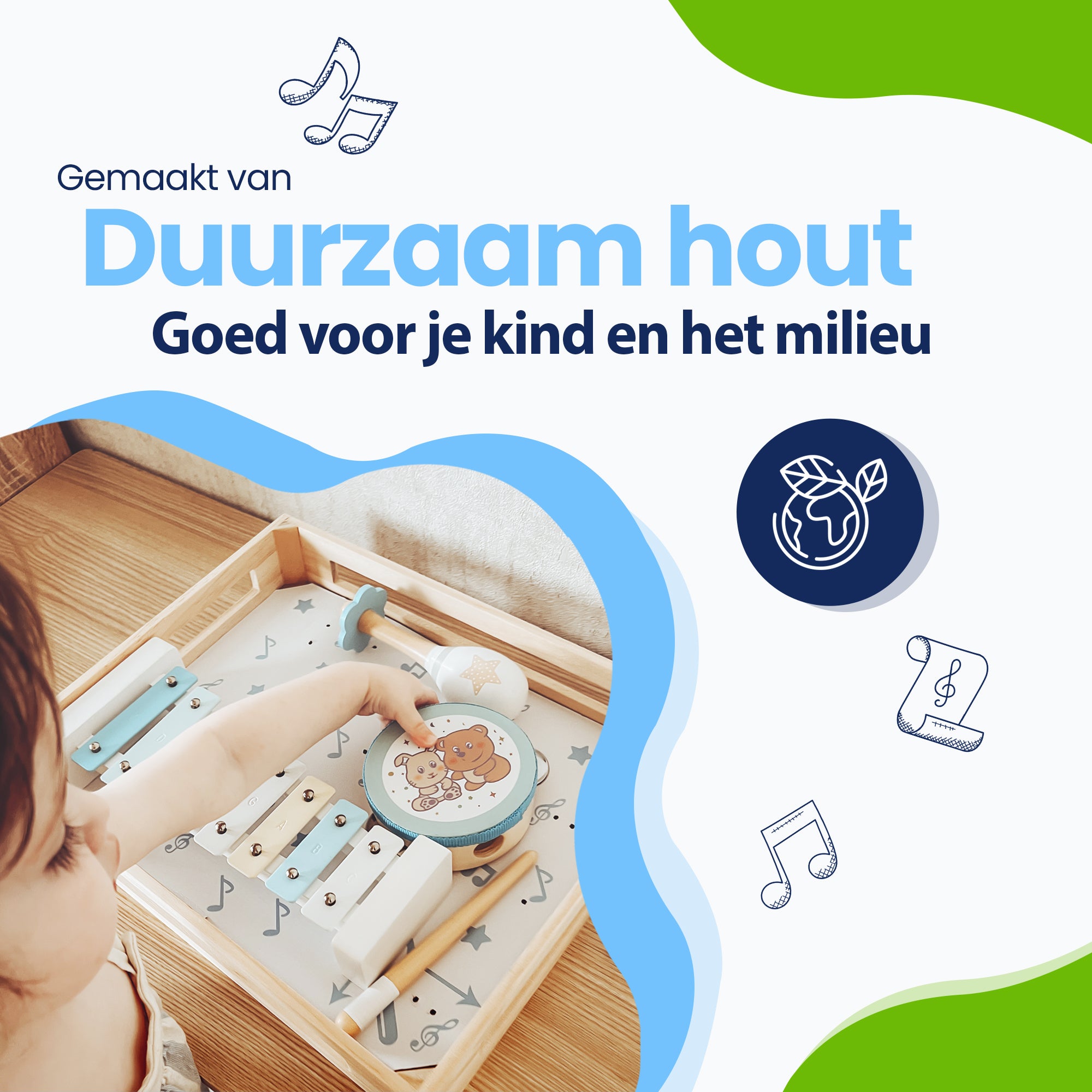 Ensemble d'instruments de musique empilés Bébé | Mes Jouets en Bois Ensemble d'instruments de musique empilés Bébé | Mes Jouets en Bois
