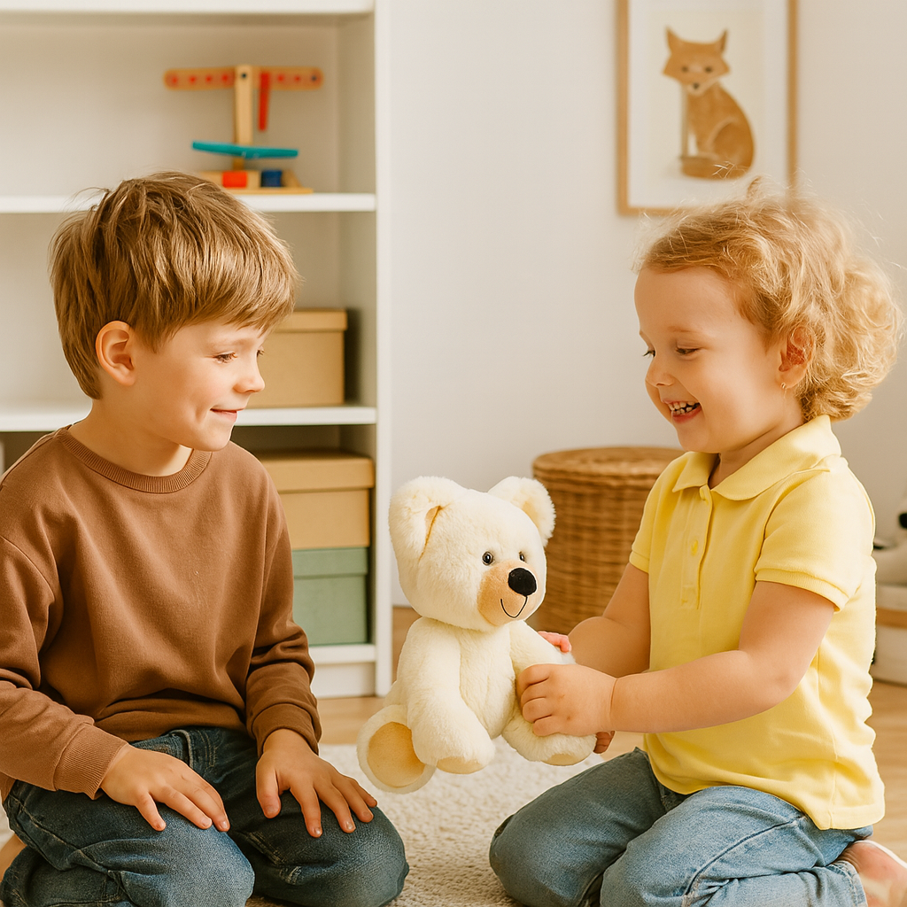 Knuffelbeer met kind