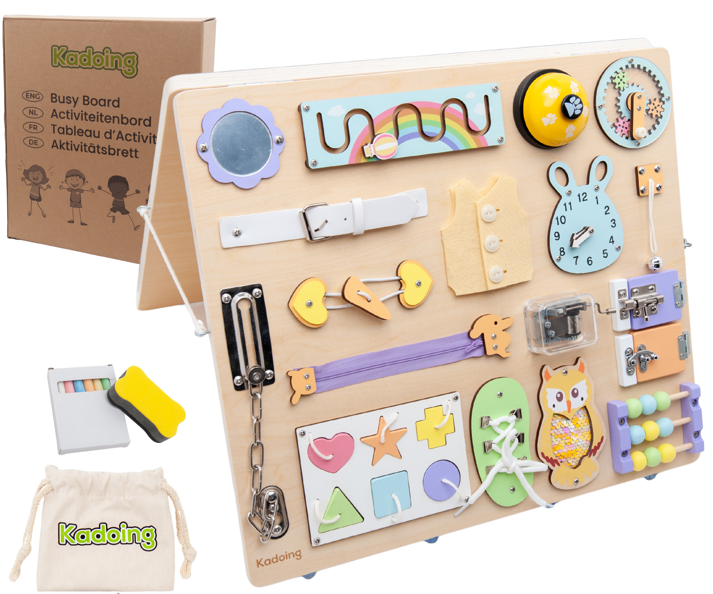 Busy Board - Activiteitenbord - met vol zakje