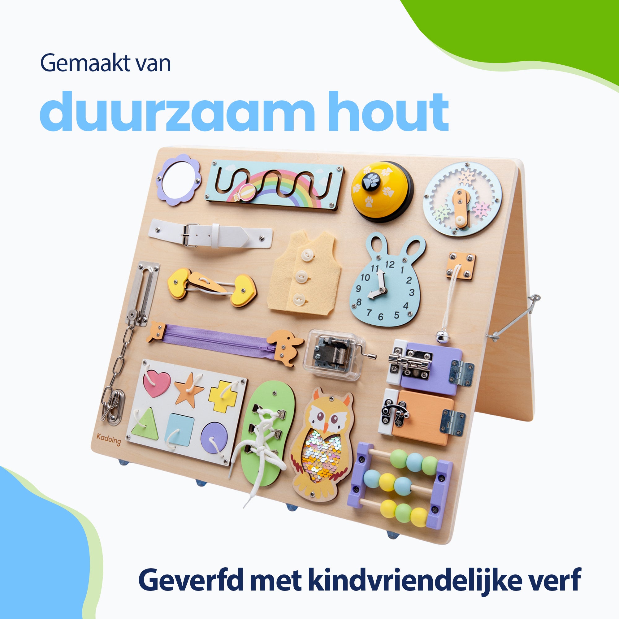 Gemaakt van duurzaam hout

Geverfd met kindvriendelijke verf
