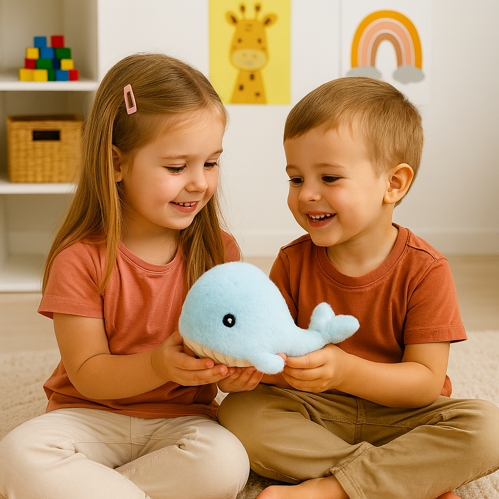 Jongetje en Meisje met de Walvis Knuffel