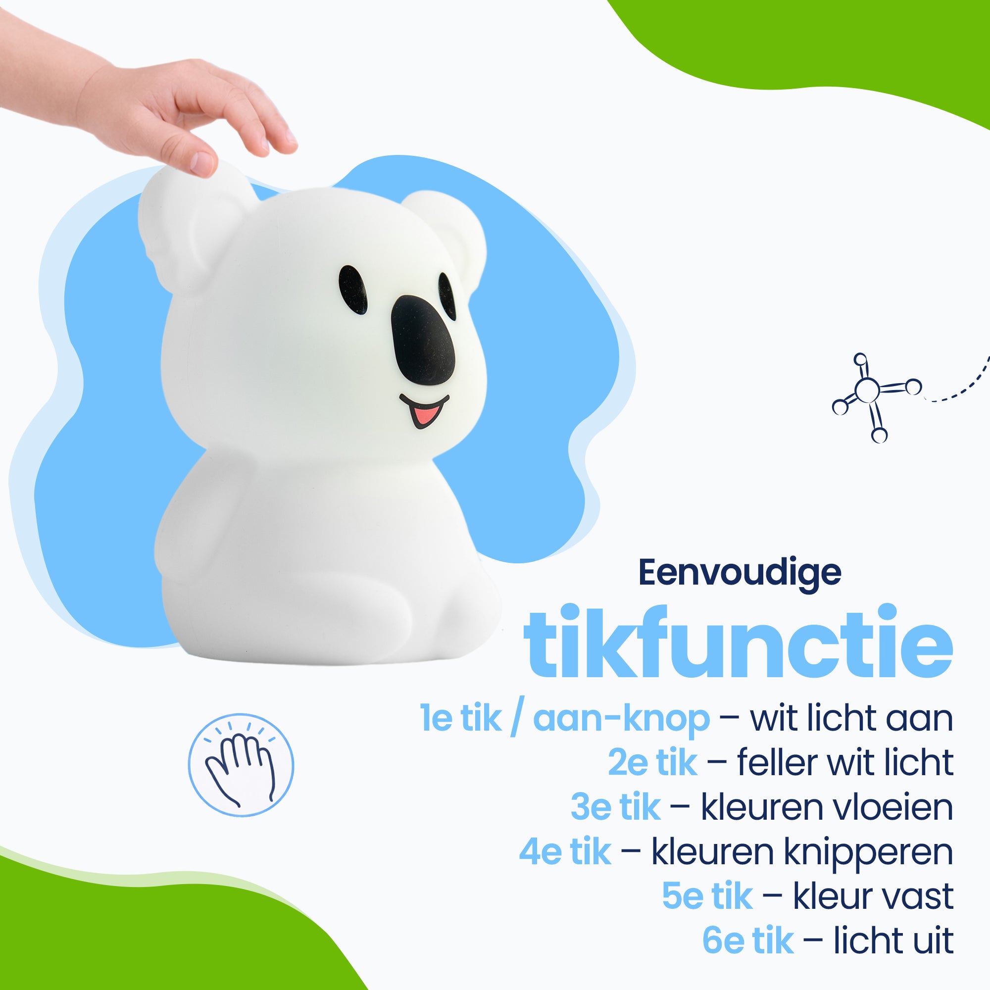 8 Verschillende kleuren licht - 3 vershillende lichtstranden - Plezier voor ieder kind