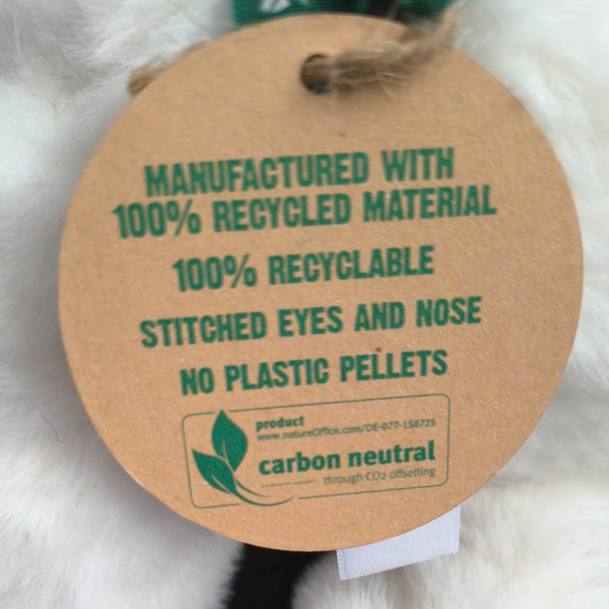 Koe - Manufactured With 100% Recycled Material - Stitche Eyes and Nose - No Plastic Pellets
