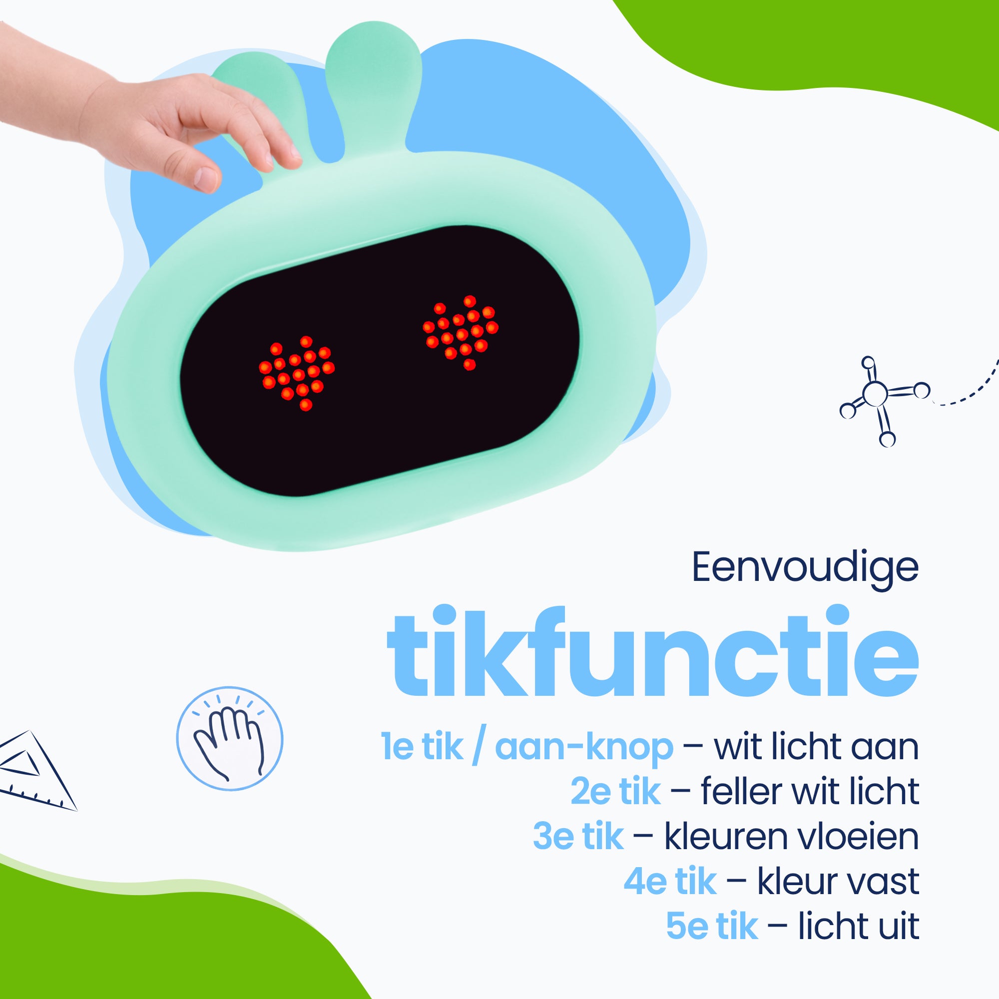 Met de TIK functie kiest je kleintje zijn of haar lievelingskleur van het konijntje - Ook te gebruiken als nachtlamp - Het ideale verjaardagscadeau