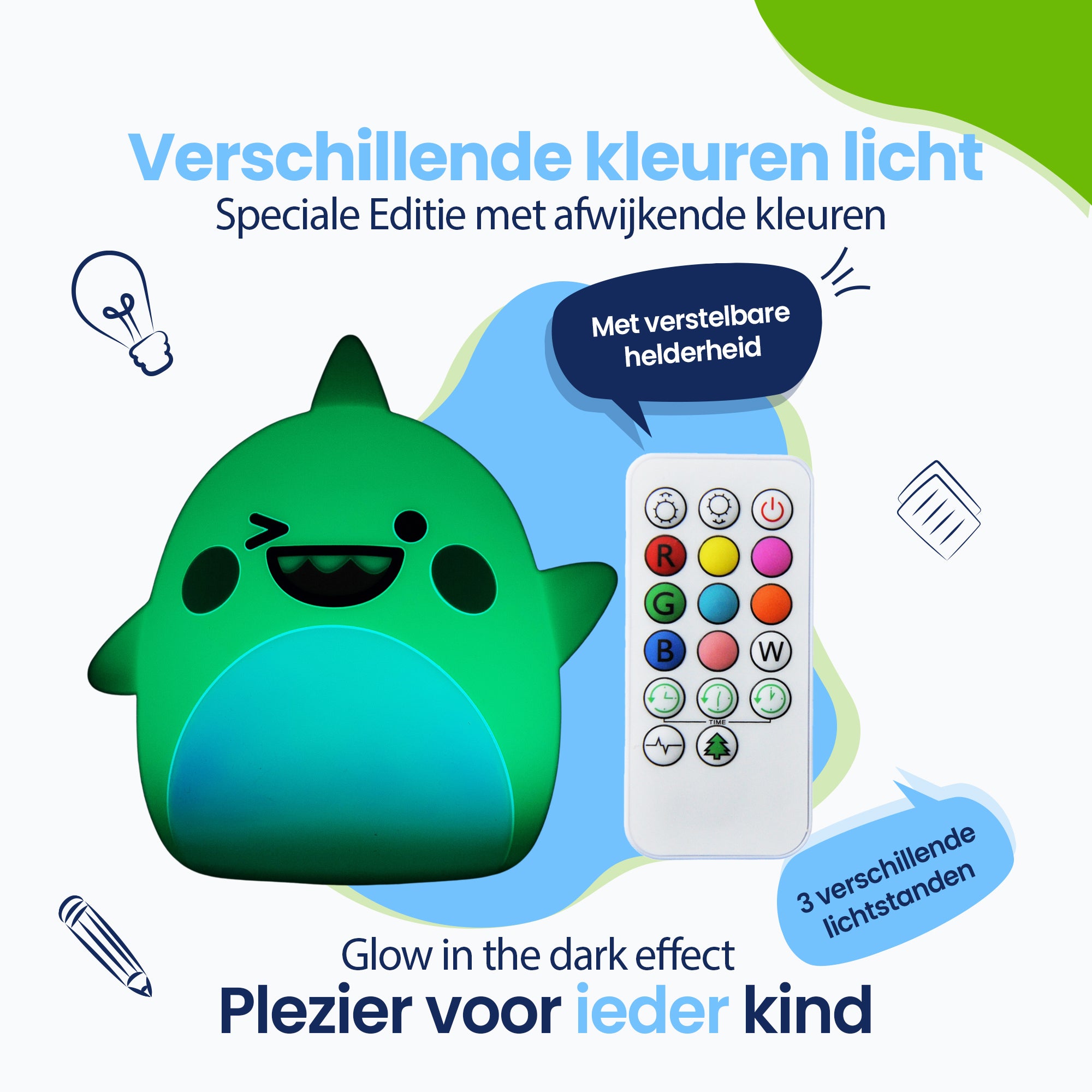 8 Verschillende kleuren licht - 3 vershillende lichtstranden - Plezier voor ieder kind