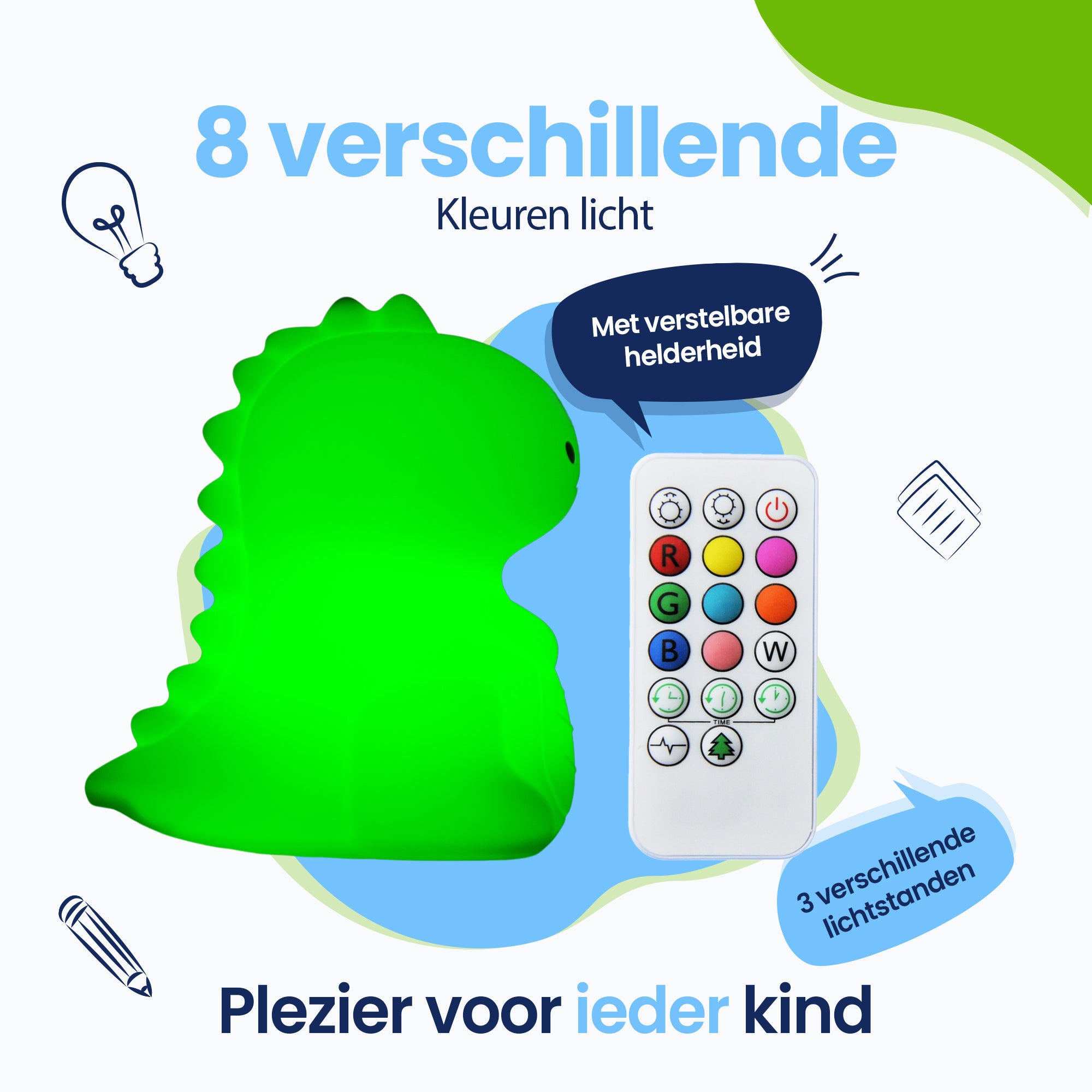 8 Verschillende kleuren licht - 3 vershillende lichtstranden - Plezier voor ieder kind
