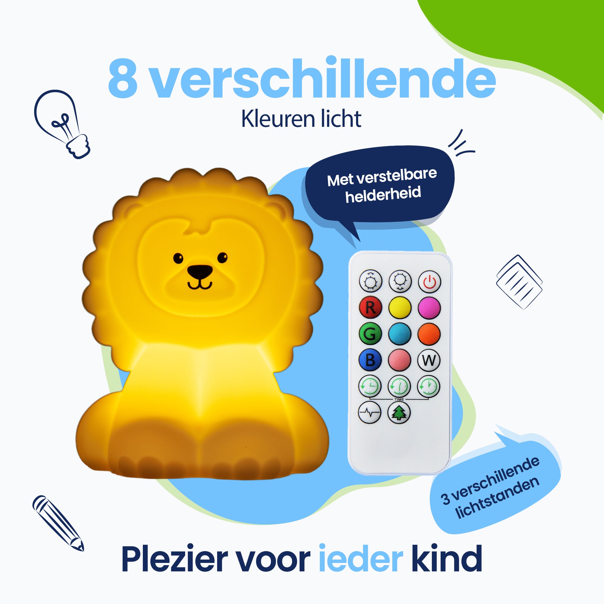8 Verschillende kleuren licht - 3 vershillende lichtstanden - Plezier voor ieder kind