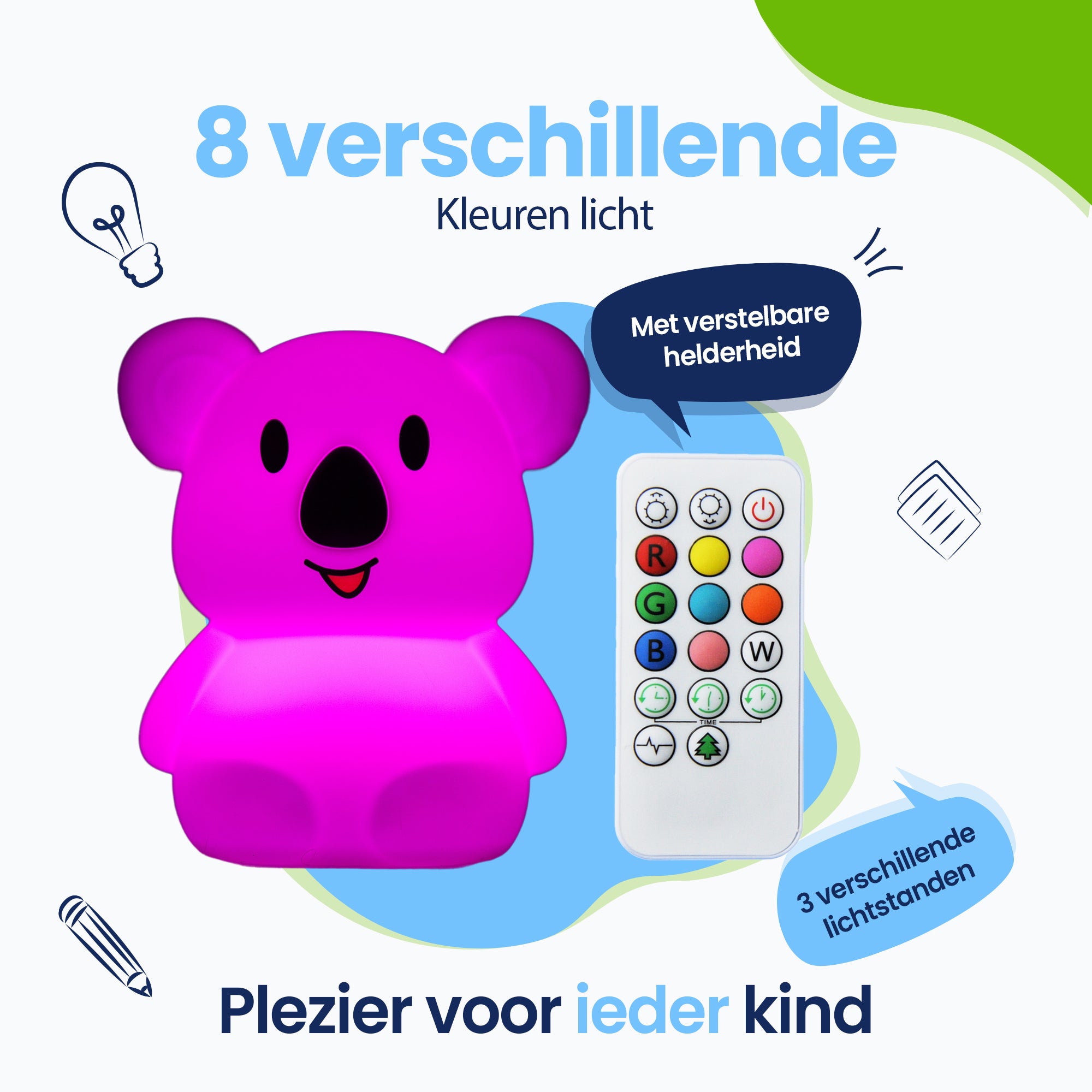 8 Verschillende kleuren licht - 3 vershillende lichtstranden - Plezier voor ieder kind