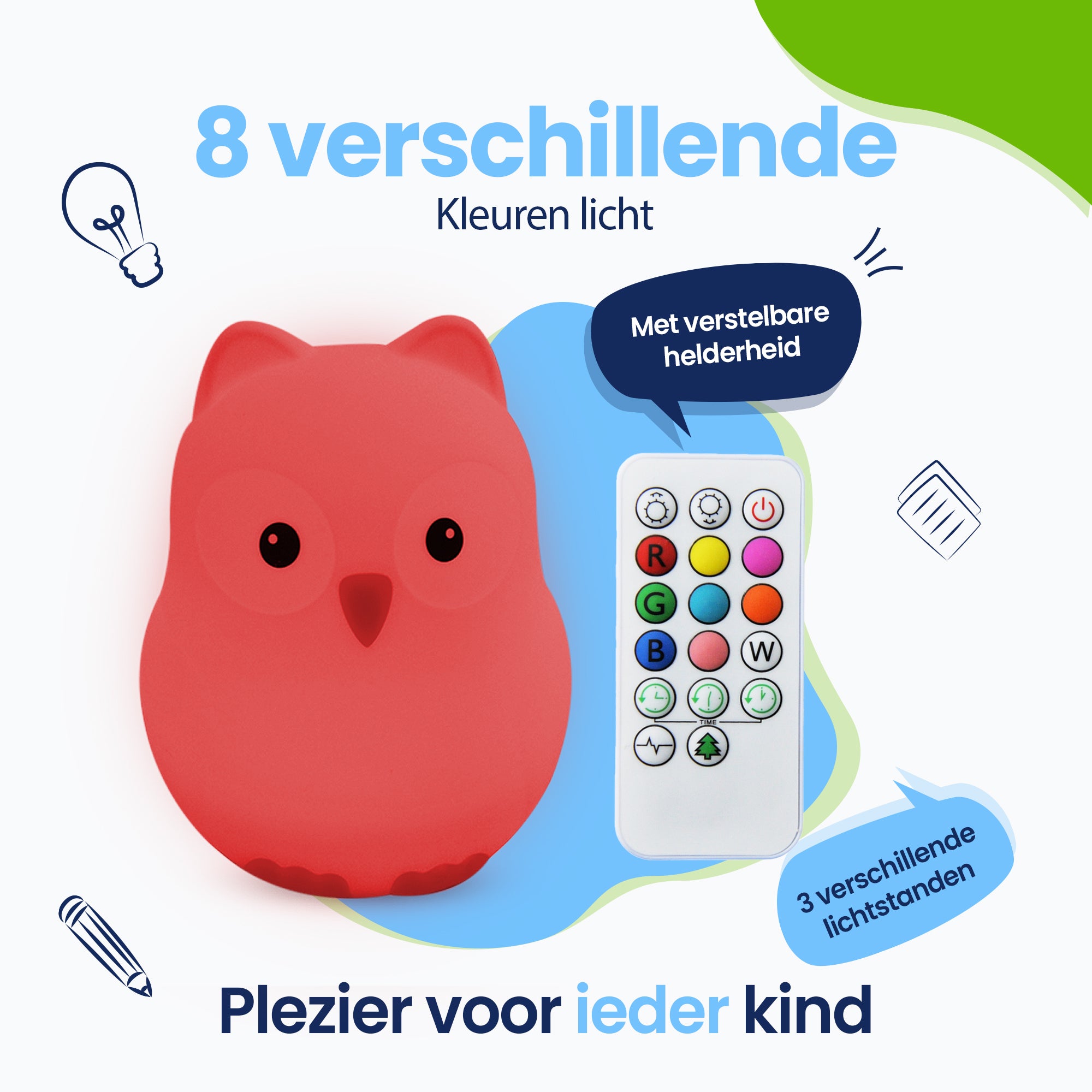 8 Verschillende kleuren licht - 3 vershillende lichtstranden - Plezier voor ieder kind