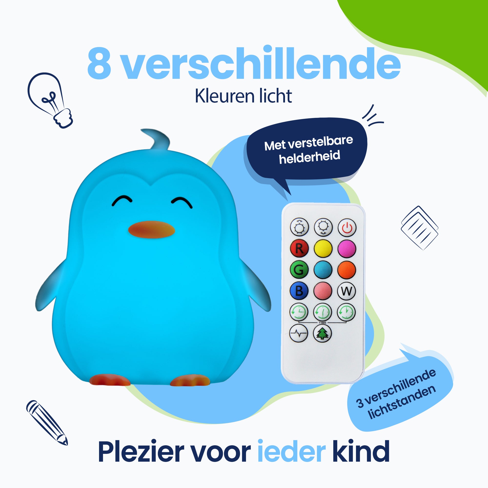 8 Verschillende kleuren licht - 3 vershillende lichtstranden - Plezier voor ieder kind