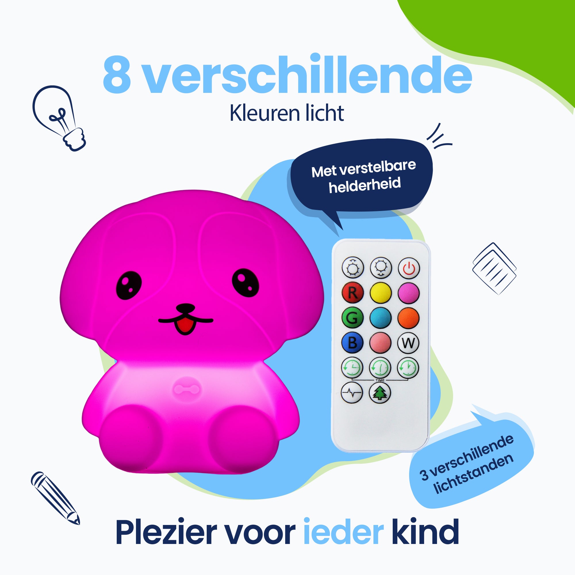 8 Verschillende kleuren licht - 3 vershillende lichtstranden - Plezier voor ieder kind
