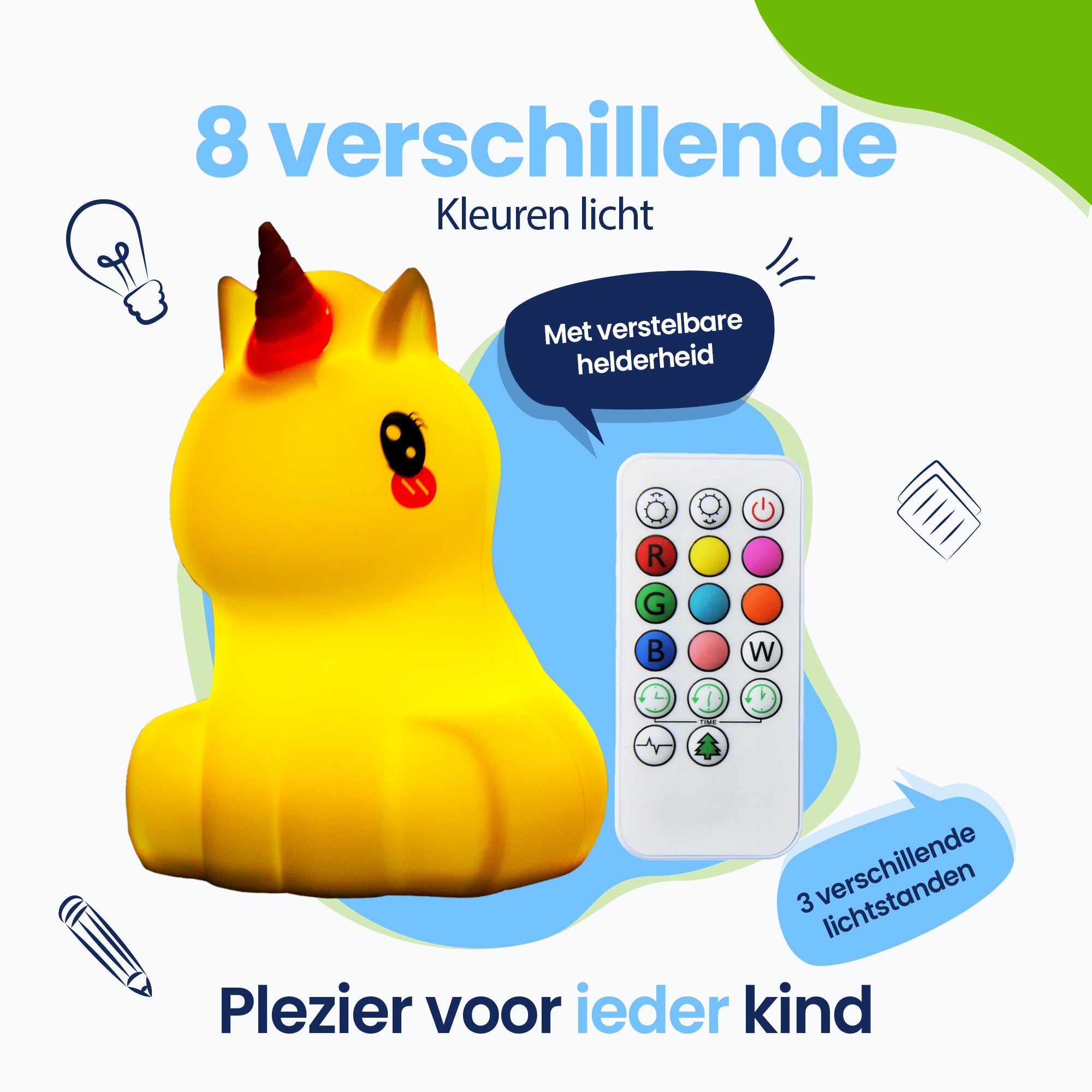 8 Verschillende kleuren licht - 3 vershillende lichtstranden - Plezier voor ieder kind