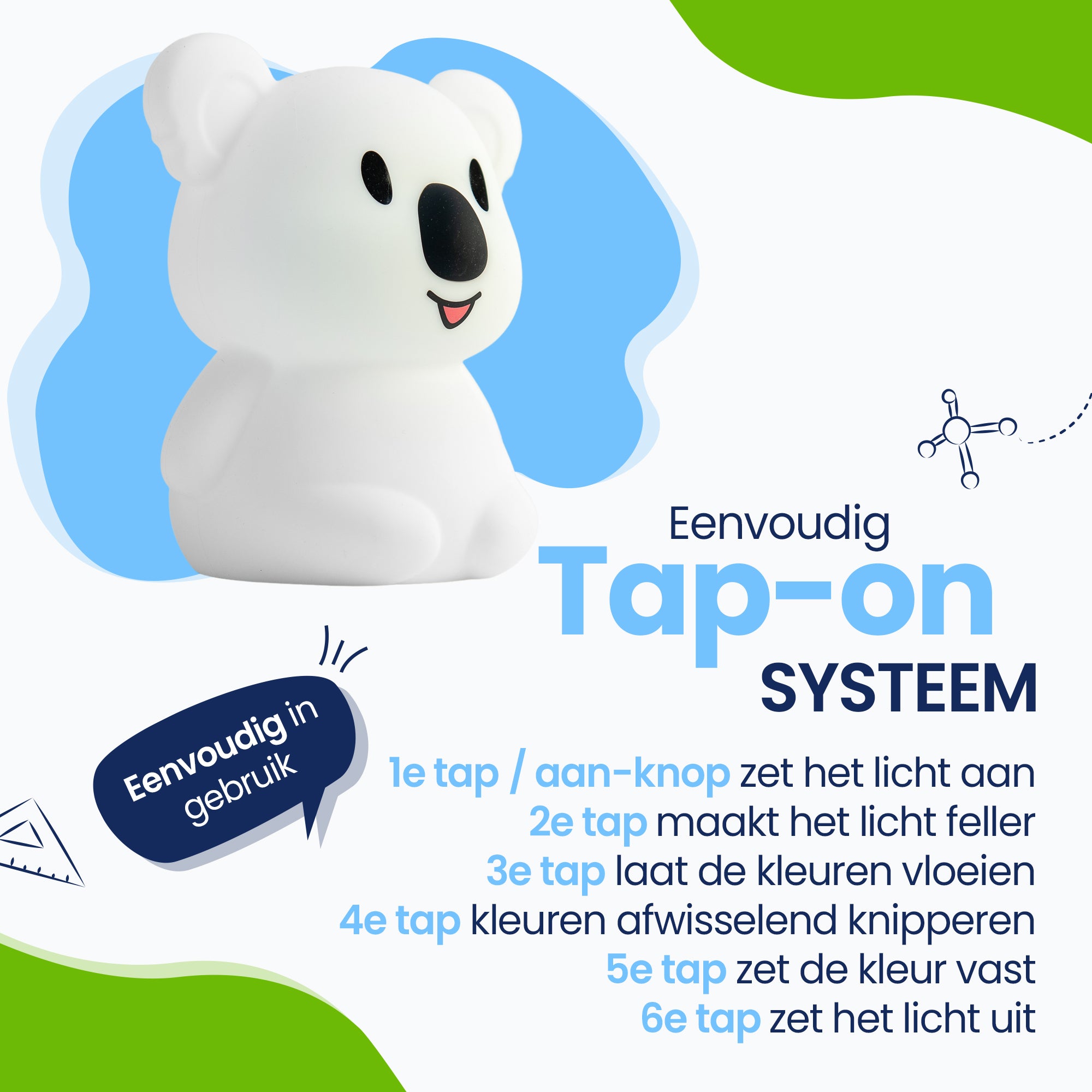 8 Verschillende kleuren licht - 3 vershillende lichtstranden - Plezier voor ieder kind