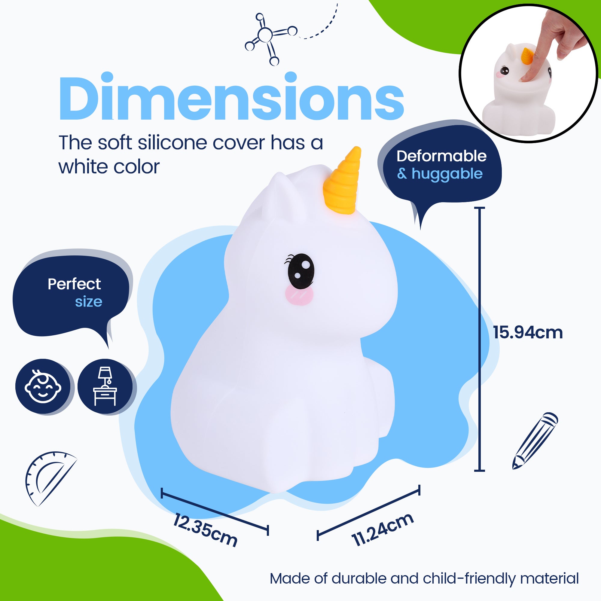 Benson Duck Kadoing Pinguïn Nachtlamp (Extra Groot) - Met Tikfunctie, Afstandsbediening & Timer - Oplaadbaar Nachtlampje Baby