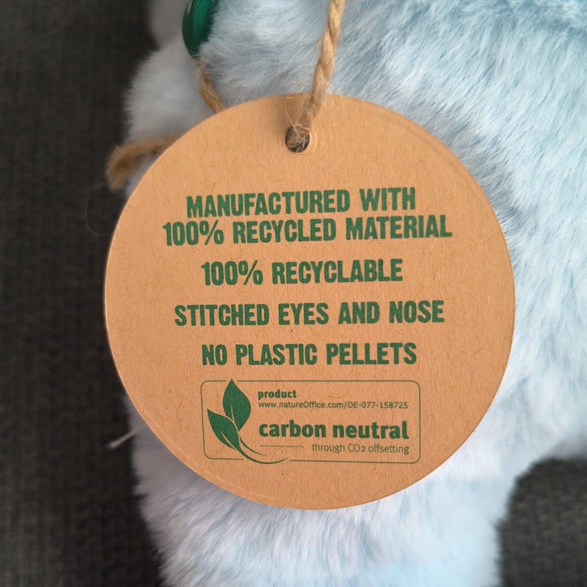 Walvis - Manufactured With 100% Recycled Material - Stitche Eyes and Nose - No Plastic Pellets