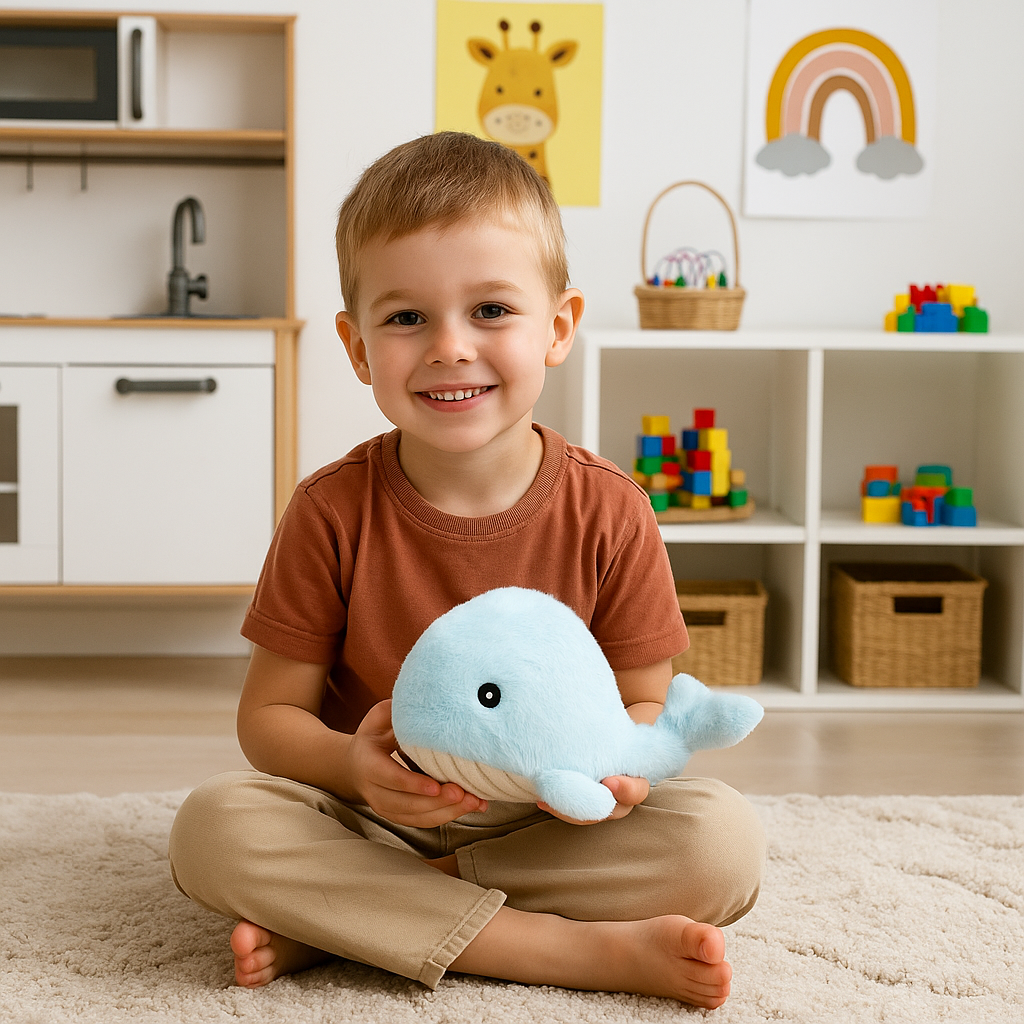 Walvis Knuffel met jongetje